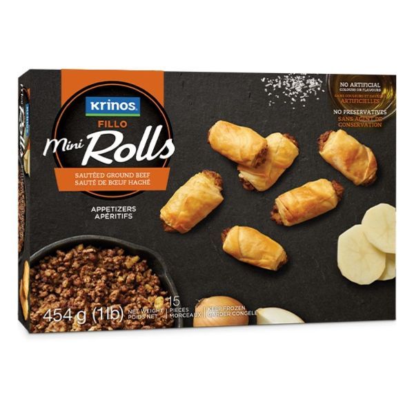 Krinos Fillo Mini Rolls Sauteed Ground Beef 454gr